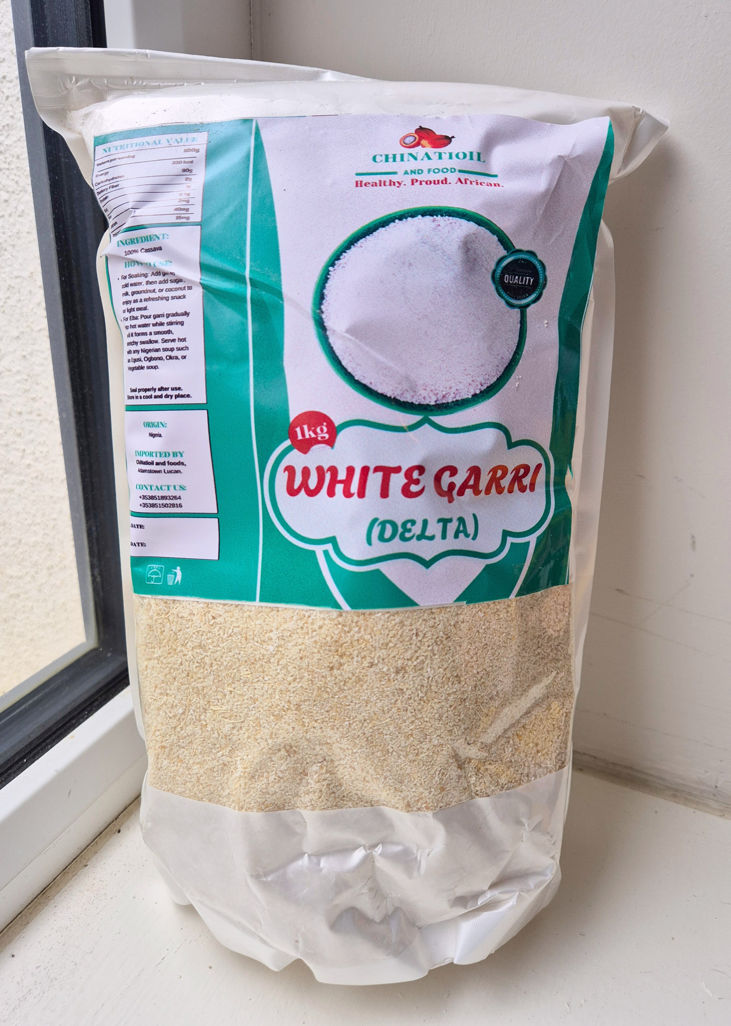 White Delta Garri (cassava flakes)1kg