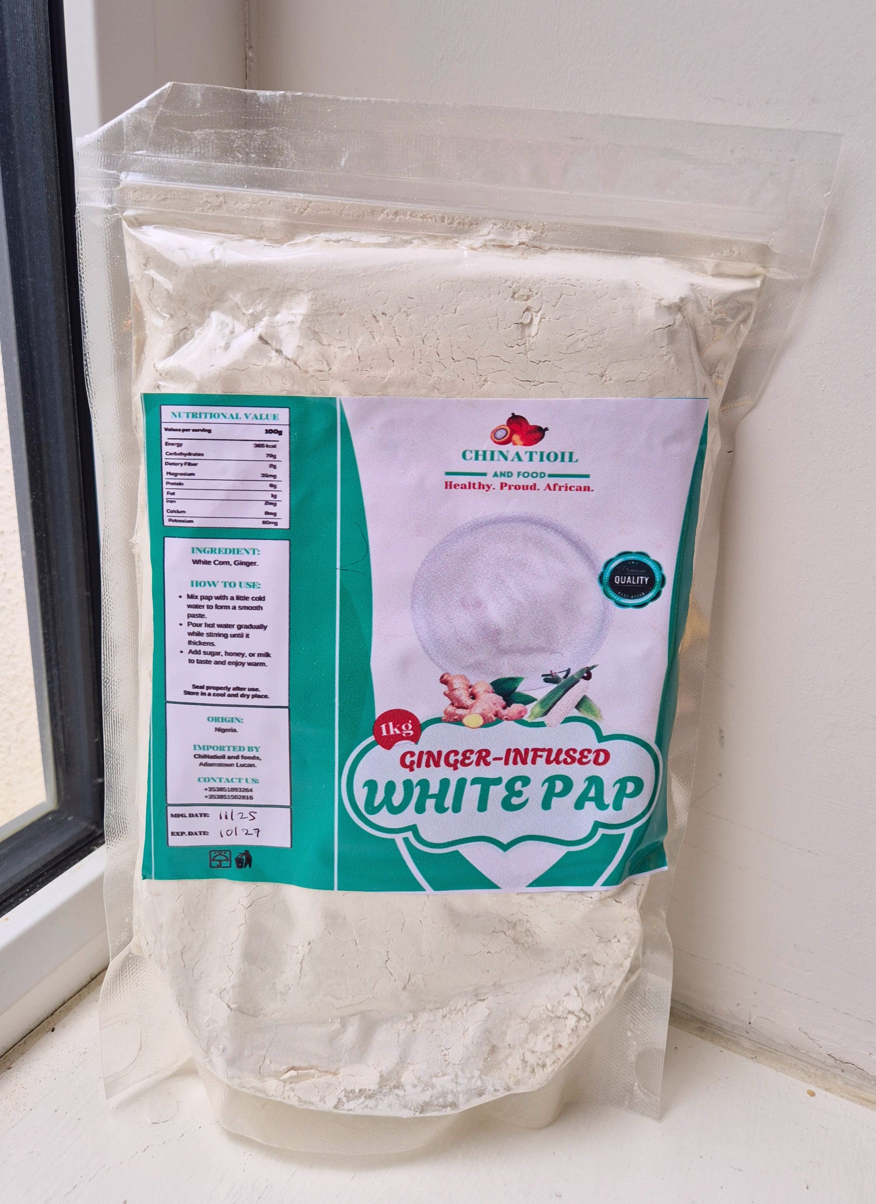 Ginger infused white pap (ogi)1kg